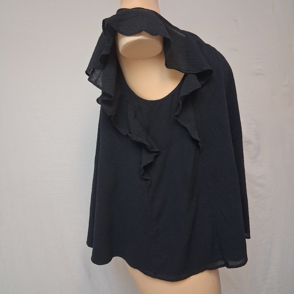 COS Black V-Neck Ruffle Blouse - Picture 14 of 17